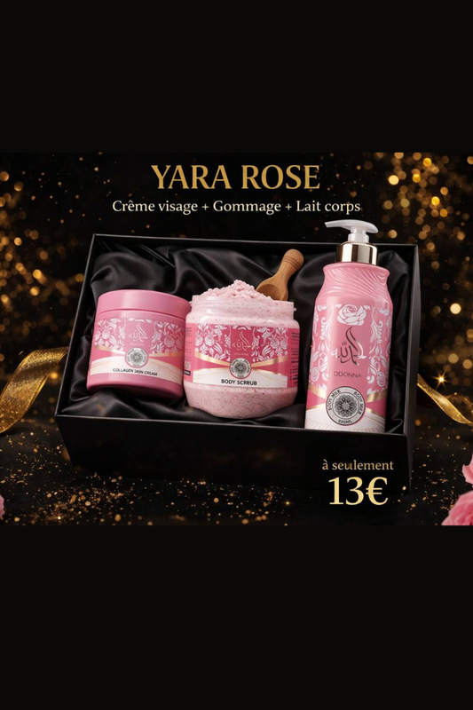 Pack Yara Rose Crème / Gommage / Lait Corps